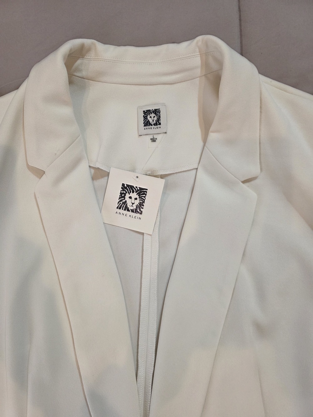 Anne Klein Off White Open-Front Blazer Jacket Size L NWT - Picture 4 of 15